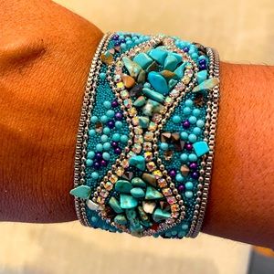 Bohemian Handmade Ethnic Style Bracelet-Aqua Blue